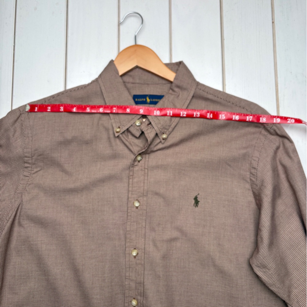 Ralph Lauren Brown Microcheck Button-Down Shirt - Picture 9 of 13